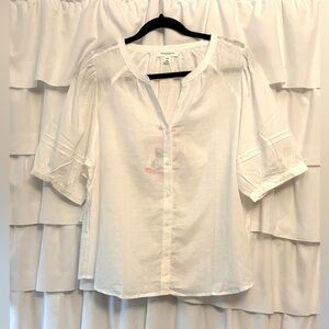 BeachLunchLounge White Button-Front Women’s Blouse